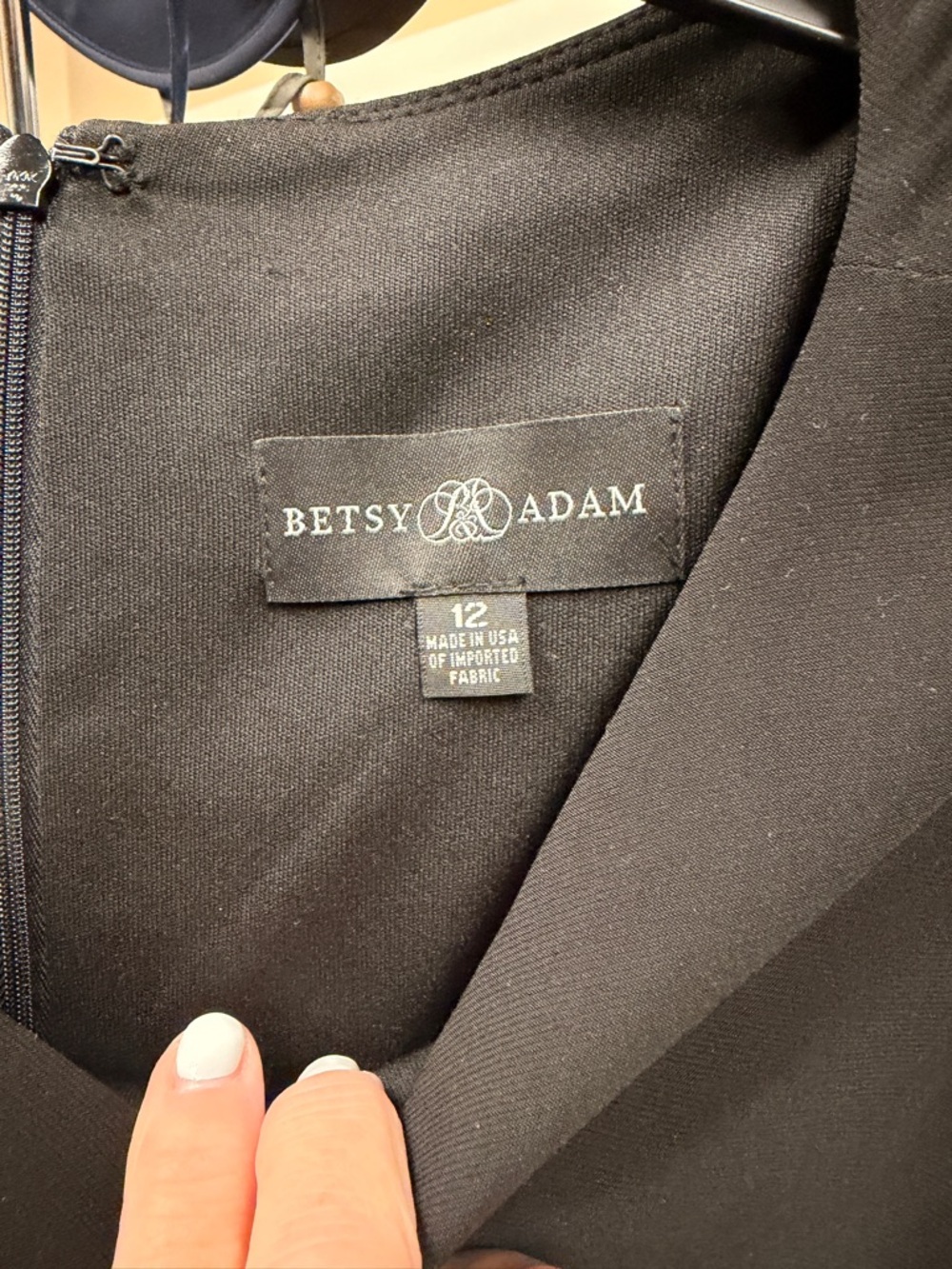 Betsy & Adam Black V-Neck Sheath Dress